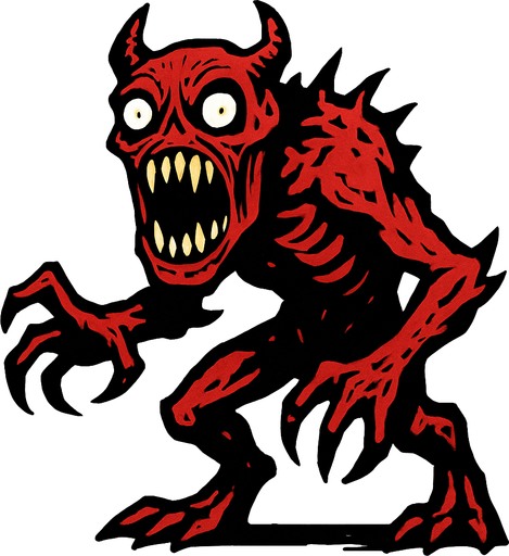 korkunç bir canavar.
In-Game asset.  2d.  High contrast.  No shadows