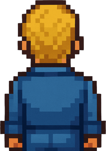 brown yellow haired man pixel art