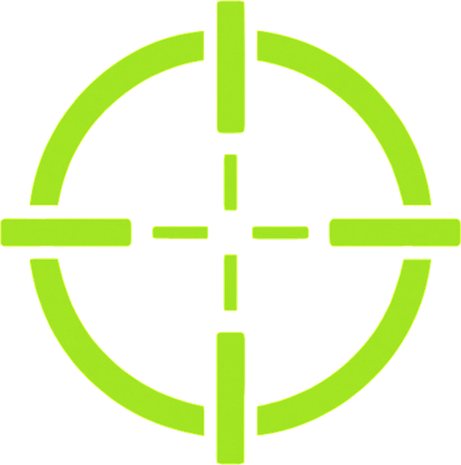 Crosshair.
In-Game asset.  2d.  High contrast.  No shadows