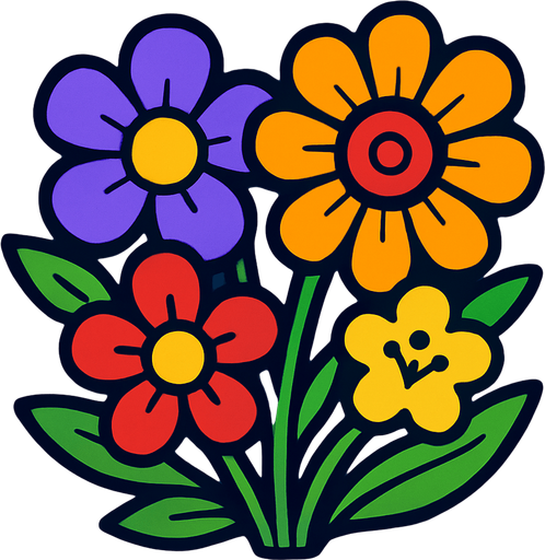 Fleurs.
In-Game asset.  2d.  High contrast.  No shadows