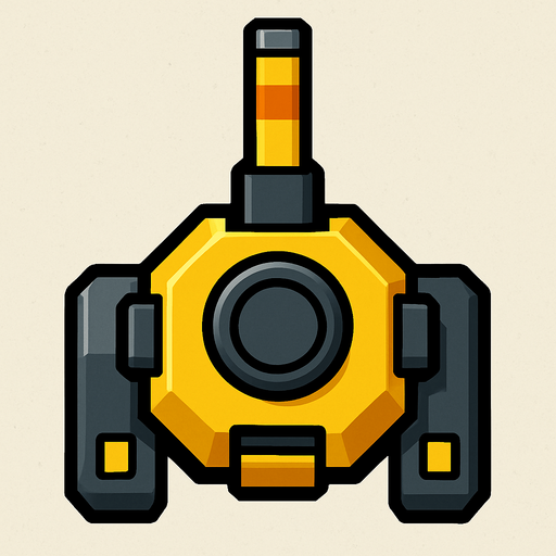 Top atan makina yukardan bakış.
In-Game asset.  2d.  High contrast.  No shadows