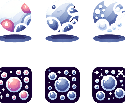 Bubbles.
Single Game Texture.  In-Game asset.  2d.  Blank background.  High contrast.  No shadows