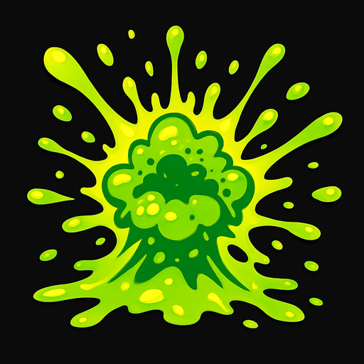 slime explosion.
In-Game asset.  2d.  High contrast.  No shadows