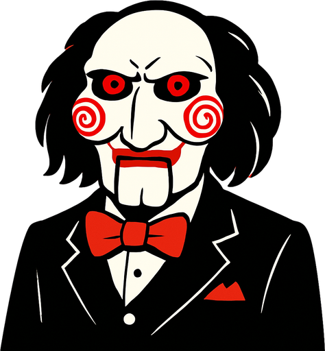 saw( movie charakter).
In-Game asset.  2d.  High contrast.  No shadows