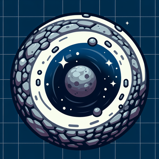 Космический булыжниклетящий и круживщейся вокруг своей оси 
С видом с верха.
Single Game Texture. In-Game asset. 2d. Blank background. High contrast. No shadows.