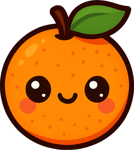 Naranja cute.
In-Game asset.  2d.  High contrast.  No shadows