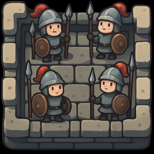 Este mismo pero agrega soldados muy pequeños sobre las torres