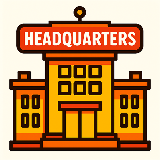 Headquarters.
In-Game asset.  2d.  High contrast.  No shadows
