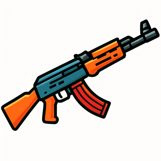 Rifle.
In-Game asset.  2d.  High contrast.  No shadows