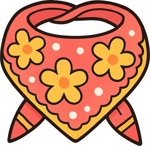 cute design scarf top view..
In-Game asset.  2d.  High contrast.  No shadows