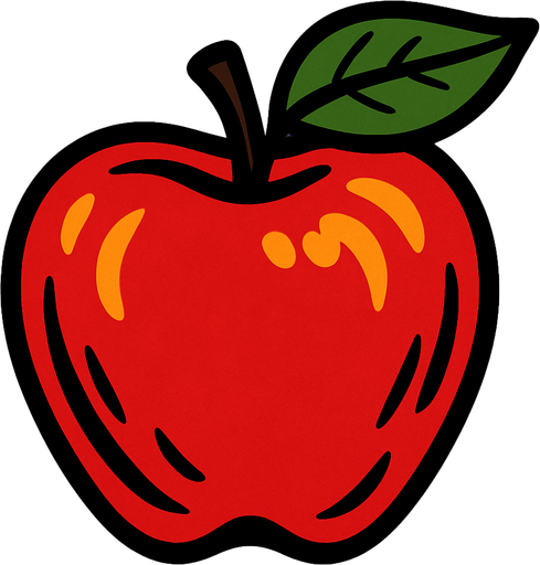 apple 2d.
In-Game asset.  2d.  High contrast.  No shadows