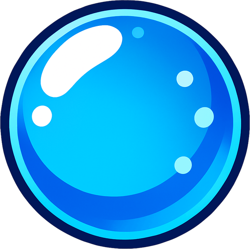 Water bubble ball.
In-Game asset.  2d.  High contrast.  No shadows