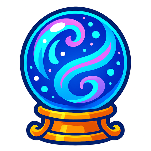 magic ball.
In-Game asset.  2d.  High contrast.  No shadows