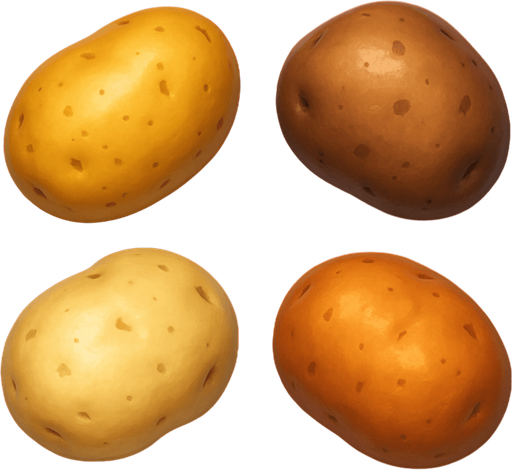 Pack of different potato, painted 3D potato, without black lines around it!
In-Game asset.  High contrast.  No shadows. 3D