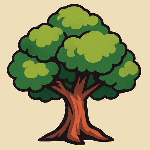 Ağaç.
In-Game asset.  2d.  High contrast.  No shadows