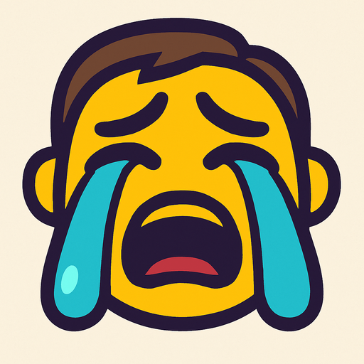 cry face.
In-Game asset.  2d.  High contrast.  No shadows