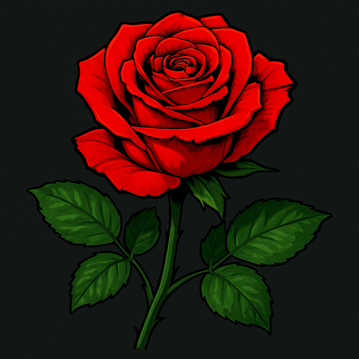 red rose realistic.
In-Game asset.  2d.  High contrast.  No shadows