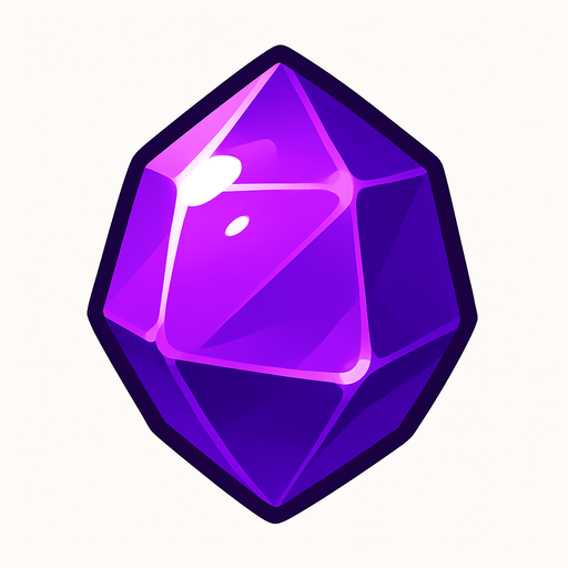 Mor taş parlak belirgin.
In-Game asset.  2d.  High contrast.  No shadows