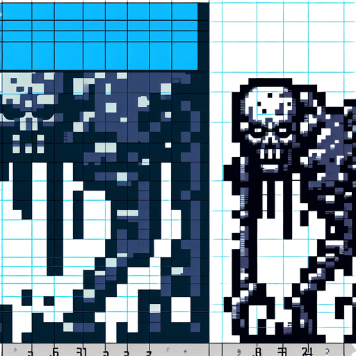 Make it a 8 bit zombie that is menacing.
Single Game Texture.  In-Game asset.  2d.  Blank background.  High contrast.  No shadows