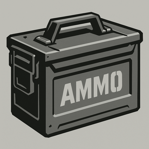 ammo box but gray.
In-Game asset.  2d.  High contrast.  No shadows