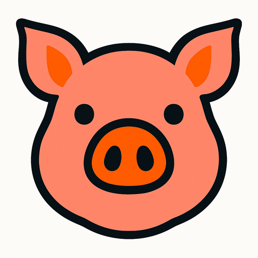 A pig's face.
High contrast.  No shadows