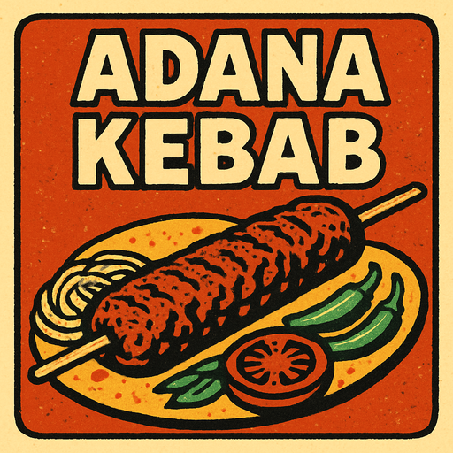 Fener adlı mavi tikli bir twitter sayfasının adana kebab paylaştığı bir görsel oluştur . retro temada olsun !.
In-Game asset.  2d.  High contrast.  No shadows
