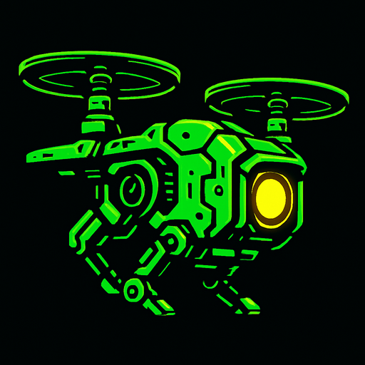 drone side view drone. cyberpunk theme, has yellow light. neon green color
In-Game asset.  2d.  High contrast.  No shadows