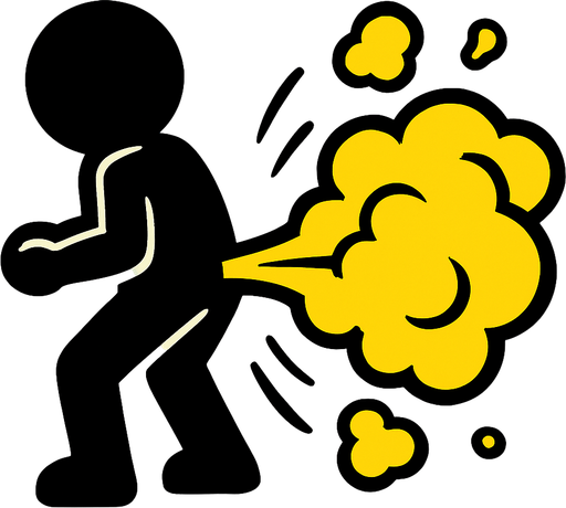 fart animation.
In-Game asset.  2d.  High contrast.  No shadows