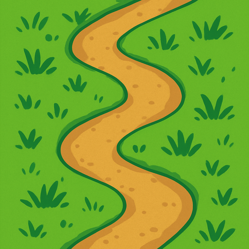 grass road.
In-Game asset.  2d.  High contrast.  No shadows