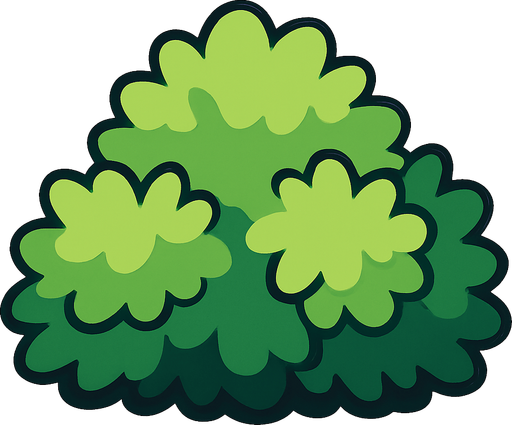 bush.
In-Game asset.  2d.  High contrast.  No shadows