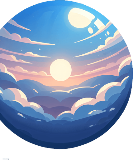 Agrega una esfera que dentro contenga un cielo.
Single Game Texture.  In-Game asset.  2d.  Blank background.  High contrast.  No shadows