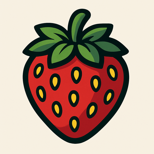 strawberry.
In-Game asset.  2d.  High contrast.  No shadows