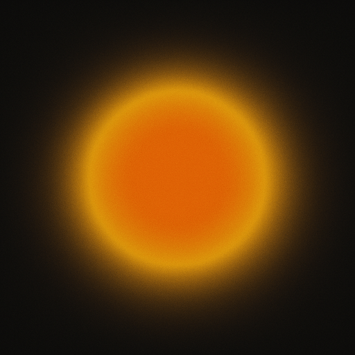 Soft, lingering light effect

```
- Center: Warm orange (#FF6600) at 40% opacity
- Middle: Yellow (#FFAA00) at 25% opacity  
- Edge: Transparent
- Shape: Perfect circle with very soft, wide falloff.
In-Game asset.  2d.  High contrast.  No shadows