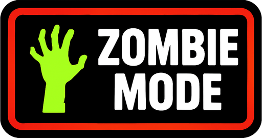 Zombie Mode buton.
In-Game asset.  2d.  High contrast.  No shadows