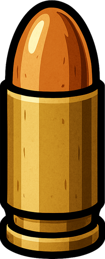 Bala realista.
In-Game asset.  2d.  High contrast.  No shadows