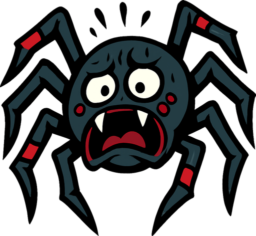 araña miedo.
In-Game asset.  2d.  High contrast.  No shadows