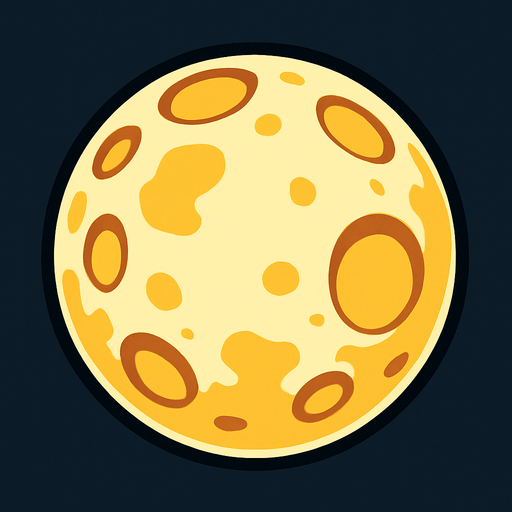 Moon.
In-Game asset.  2d.  High contrast.  No shadows
