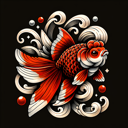 japon balığı.
Single Game Texture. In-Game asset. 2d. Blank background. High contrast. No shadows.