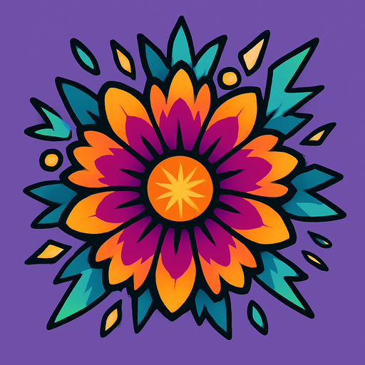 rare Bloom Burst top view.
In-Game asset.  2d.  High contrast.  No shadows