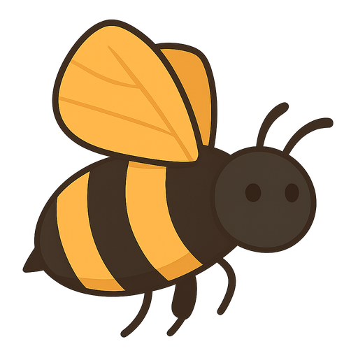 siyah sarı renki arı. No background. Transparent background. Blank background. No shadows. 2d. In-Game asset. flat