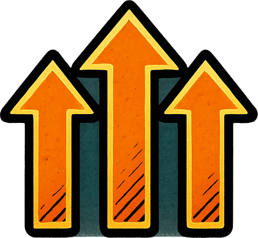 3 arrows is facing upwards.
In-Game asset.  2d.  High contrast