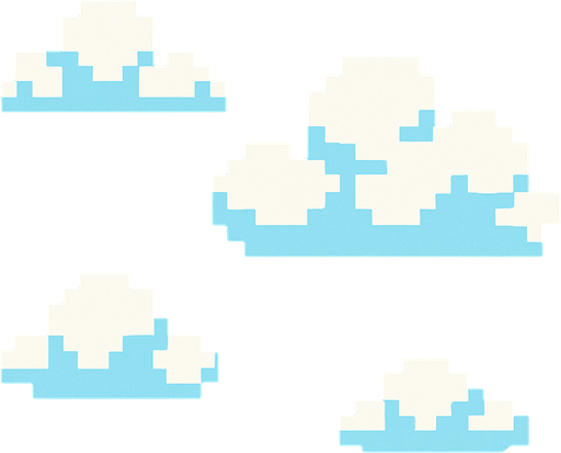 background pixel art cielo azul.
In-Game asset.  2d.  High contrast.  No shadows