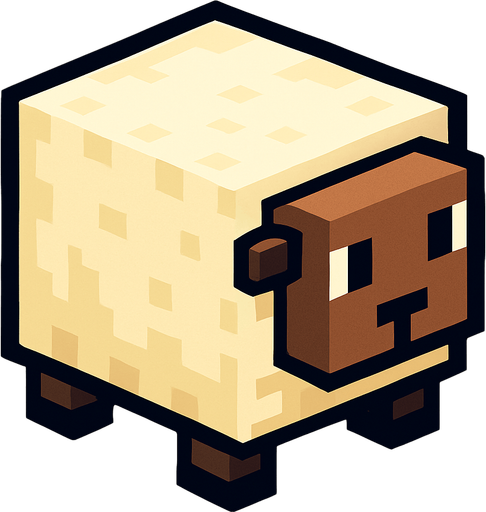 sheep but square.
In-Game asset.  2d.  High contrast.  No shadows