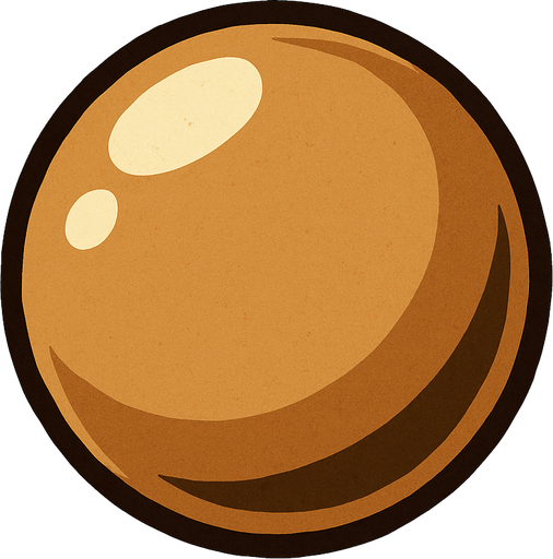 Açık kahve bilye.
In-Game asset.  2d.  High contrast.  No shadows