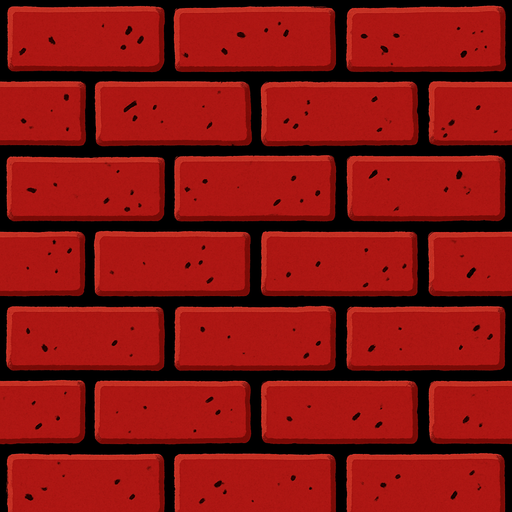 Make red brick walls.
In-Game asset.  2d.  High contrast.  No shadows