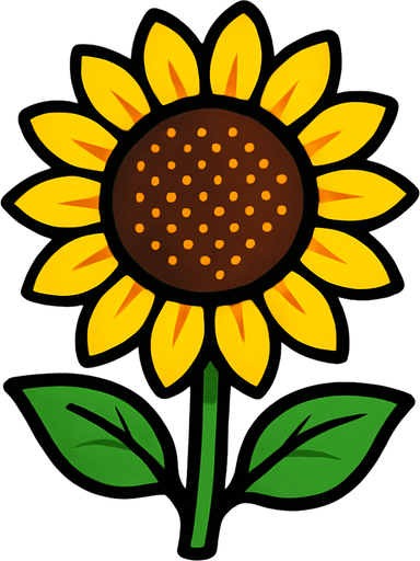 Sunflower.
In-Game asset.  2d.  High contrast.  No shadows