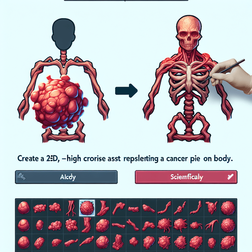 cancer entity piece on body.
Single Game Texture.  In-Game asset.  2d.  Blank background.  High contrast.  No shadows