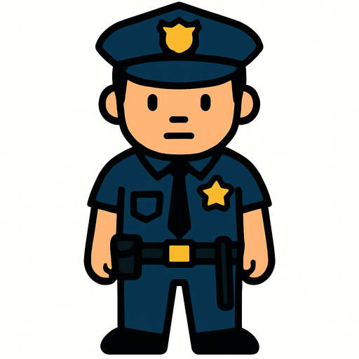 2d police.
In-Game asset.  2d.  High contrast.  No shadows