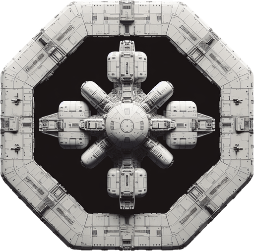 alien space ship. top-down view.
Single Game Texture.  In-Game asset.  2d.  Blank background.  High contrast.  No shadows