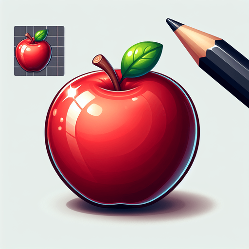 apple.
Single Game Texture. In-Game asset. 2d. Blank background. High contrast. No shadows.